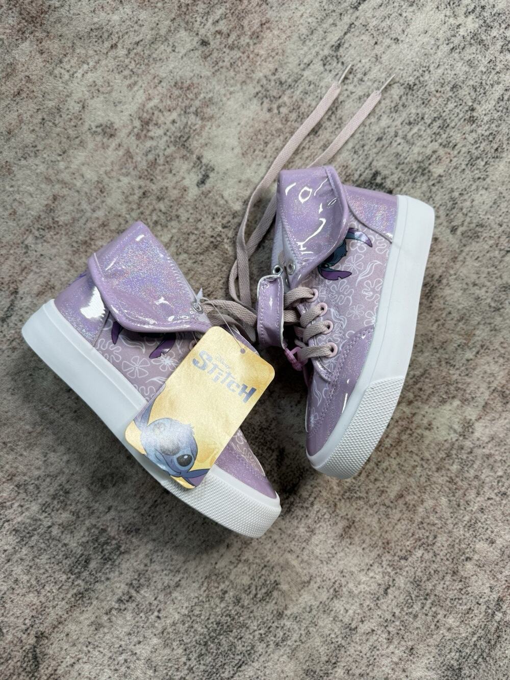 Disney Stitch high top sneakers ZIP down on the side Size 12